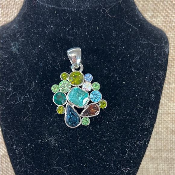 Source Unknown Jewelry - Multicolor Crystal Cluster Pendant Necklace - Women Jewelry